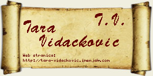 Tara Vidačković vizit kartica